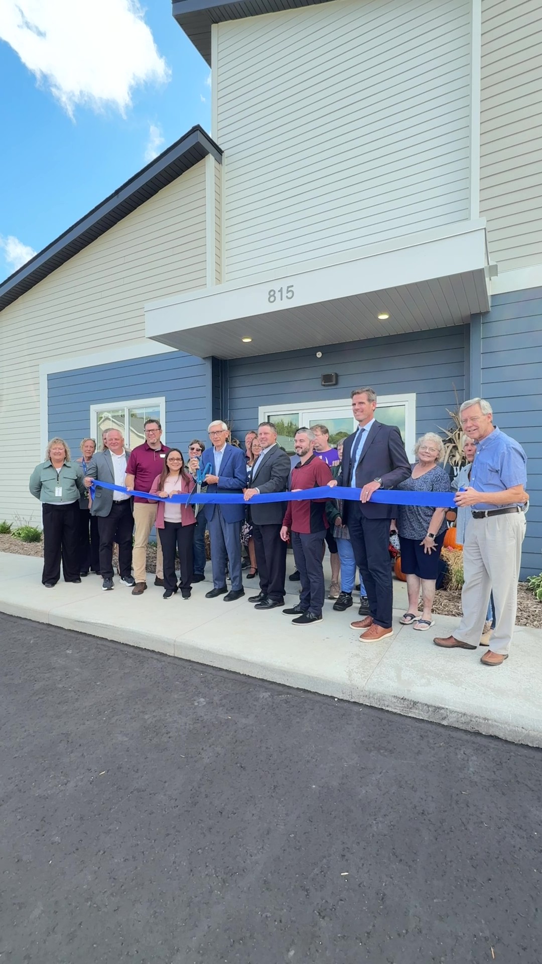 Northwood Tech and Impact Seven leadership joined by partners for ribbon cutting for Maple Wood Cottages in St. Croix Falls.