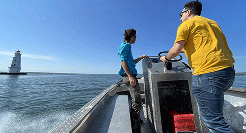 2 boaters hitting the open waters