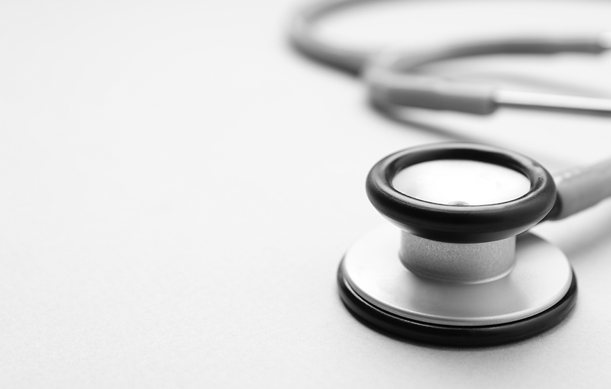 Image of a stethoscope on white background