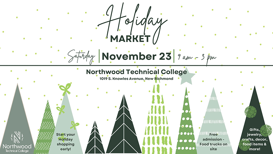 Holiday Market Saturday November 23 from 9 a.m. to 3 p.m.