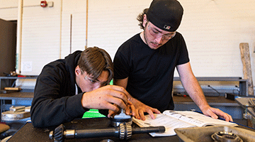 Students doing hands-on work in the classroom