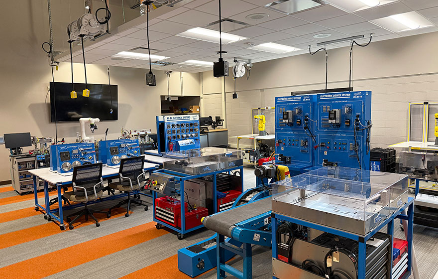 Image of a portion of the mechatronics lab